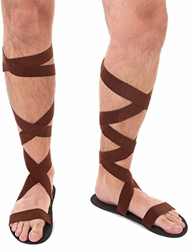 DEGUISE TOI - Fausses sandales romaines adulte - Sandales - Taille Unique - Marron - Accessoires pour déguisement - 100% Synthétique - - Carnaval