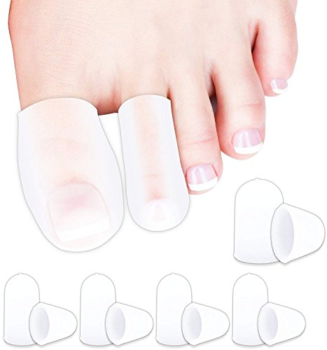 10 Stück Gel Zehenkappe, Kissen zum Schutz der Fuß, und bietet von fehlenden oder eingewachsene Zehennägel, verhindern Hornhaut und Druckstellen, Silikon Zehenspreizer für Damen und Herren
