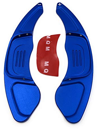 Onwomania Schaltwippen Shift Paddle kompatibel mit Golf 7 GTI R GTD Polo GTI 20 Scirocco FL Blau Eloxiert