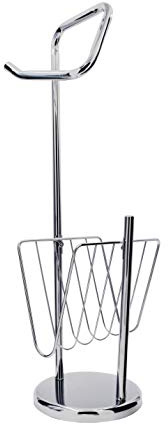 RIDDER Stand-WC-Papierhalter inkl. Zeitschriftenhalter chromfarben glänzend ca. 18 x 66 x 22 cm