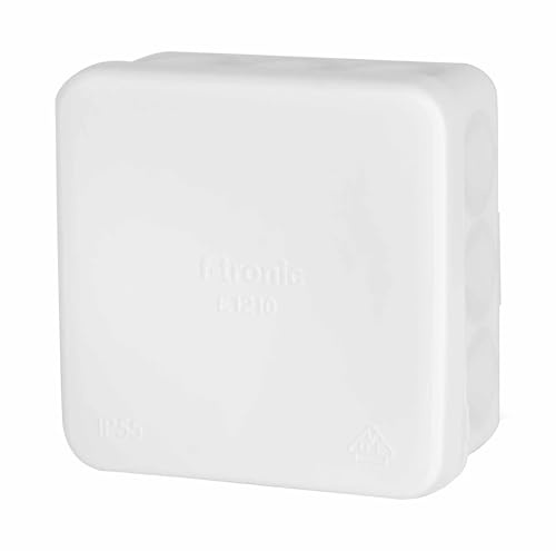 f-tronic Feuchtraum-Abzweigkasten E1210w, IP55, 80 x 80 x 37 mm, weiß, Inhalt: 10 Stück