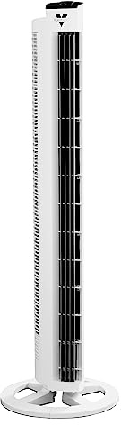 Vornado Tornfläkt vit – 1 020 m³/h luftflöde – Versa-flöde hela rummet – professionell högpresterande fläkt med fjärrkontroll och timer – 5-stegs tyst tornfläkt – torn 108 cm hög
