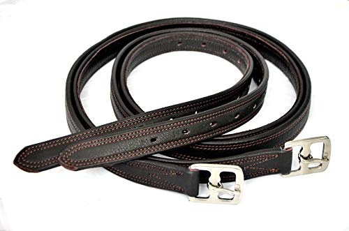 Equipride Leder-Steigbügel für Sättel Denver, Nicht dehnbar, Nylonkern, gebunden, Schwarz/Braun (Braun, 142,2 cm)