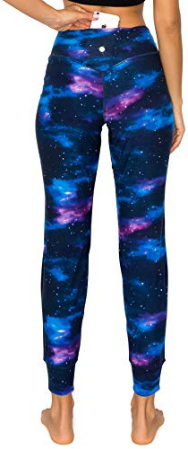 Leggings Depot ActiveFlex Jogger Yoga Pants with Pockets (Full Length, Galaxy, X-Large)