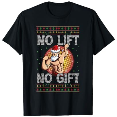 Ugly Christmas Fitness Sport Gym Weihnachtsmann T-Shirt