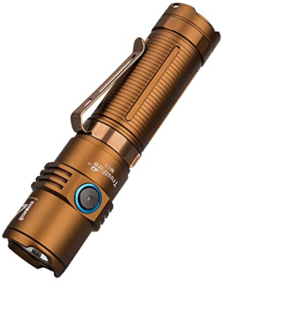 TrustFire Taschenlampe, magnetisch, MC5, EDC Taschenlampe, 3300 Lumen, LED, wiederaufladbar, IP68, wasserdicht, Wüstengelb