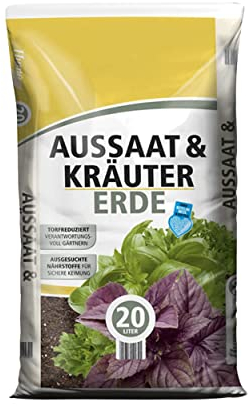 Aussaaterde torfreduziert 20 Liter | Anzuchterde für Samen | optimale Versorgung durch perfekte Zusammensetzung | Pflanzerde für Blumen und Kräuter