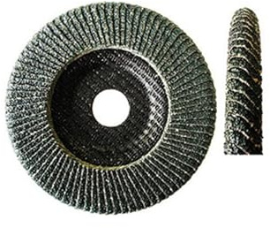 DISCO LAMELLARE ZIRCONIO CON PROFILO ARROTONDATO PER IMPIEGO SU CORDONI DI SALDATURA E PARETI CURVE - DIAMETRO Ø115 MM