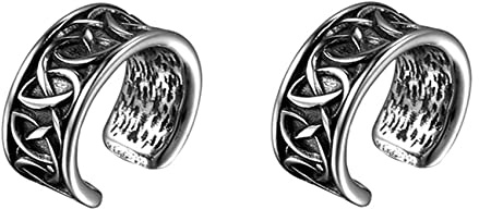 Aroncent 1 Paar Non-Piercing Ohrclips Ohrringe Set Edelstahl Guss Ohrklemme Ohr Klammern Ear Cuff Fake Piercing Ohne Loch für Damen Herren