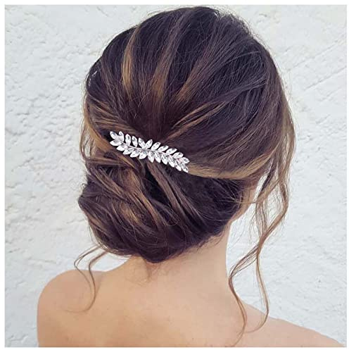 Inilbran Vintage Strass Haarspange Hochzeit Kristall Haarspangen Silber Kristall Barrette Kopfclips Funkelnden Kristall Cz Haarspange Dekorative Kopfbedeckung Kristall Hochzeit Kopfbedeckungen Braut