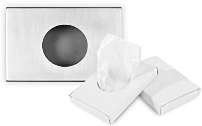 Hypafol 1 x robuster Hygienebeutelspender aus Edelstahl mit 6 x 30 Stück PE-Hygienebags | zur praktischen und hygienischen Entsorgung von Damen-Hygieneartikeln | zur Montage und Platzierung