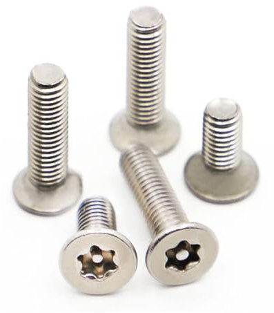 5–50 Stück 304 Edelstahl sechs Lappen Torx Senkkopf mit flachem Kopf mit Stift manipulationssichere Sicherheitsschraube Bolzen M2 M2.5 M3 M4 M5 M6 (Color : 25mm_M5 10pcs)