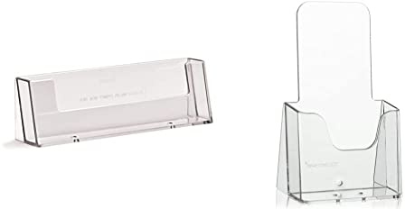 taymar CL230 DIN Lang Prospekthalter im Querformat, transparent & Tisch-Prospektständer Flyerständer/Prospekthalter von VITAdisplays® (Transparent, DIN Lang (DL))