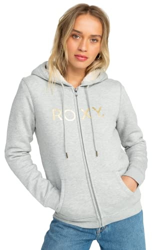 Roxy Huvtröja för dam med dragkedja fodrad i Sherpa, Heritage ljung, M