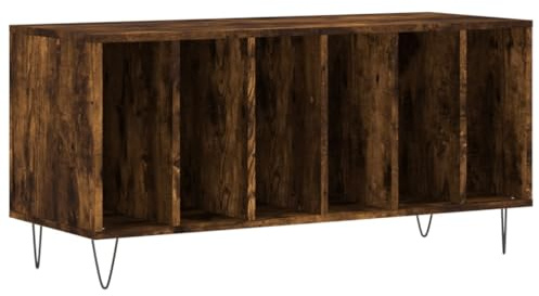 vidaXL Armoire à Disques, Support de Tourne-Disque, Armoire Latérale avec Rangement, Buffet de Salon, Moderne, Chêne Fumé Bois d'Ingénierie