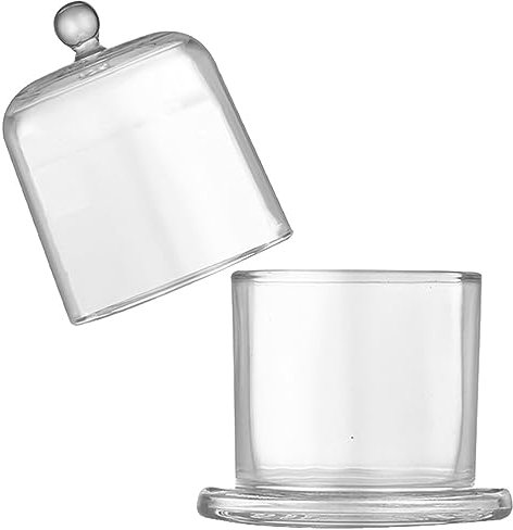 Cloche Cúpula De Vidrio 120 Ml Mantequilleras De Vidrio Con Tapa Y Mango Transparente Candelabro Campana Para Dulces Pasteles Postres