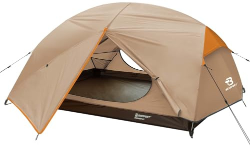 Bessport Campingtält 2-3 Personer 4 Säsonger Vattentätt Tält Enkelt att Montera, Ventilation med Dubbla Dörrar, Ryggsäckstält, Perfekt för Camping och Utomhusaktiviteter