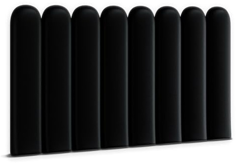 Muralo Wandkissen Gepolstert, Kunstleder, Wandpolster - 30x100 cm, Schwarz | Wandpaneel, ideal als Bettkopfteil oder Lendenkissen - für Schlafzimmer und Wohnzimmer, einfache Anbringung mit Montagekleber