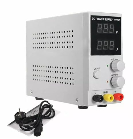 Labornetzteil DC Regelbar (0-30V, 0-10A) mit 3-stelligem LED-Display und Einstellbarem Schaltnetzteil