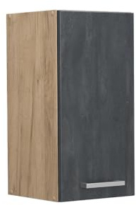 Vicco Pensile da cucina R-Line, Calce nera, 30 cm, per la libera combinazione all'interno di sistemi cucina modulari