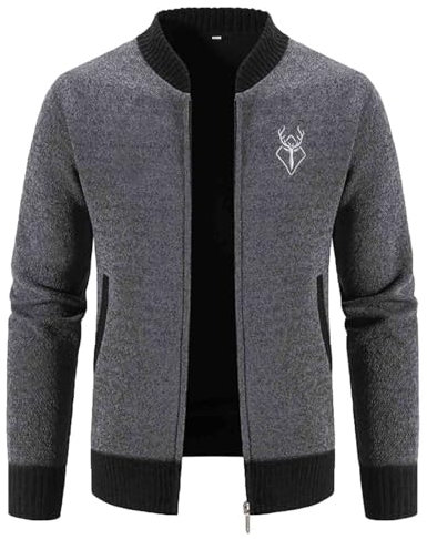 Janker Herren Tracht, Weihnachten, Herren Fleecejacke Strickjacke Hemd Jacke Norweger Pullover Fließjacke Männer Mens Jacket Trachten Cardigan Lang Jacken Winter Trachtenjanker