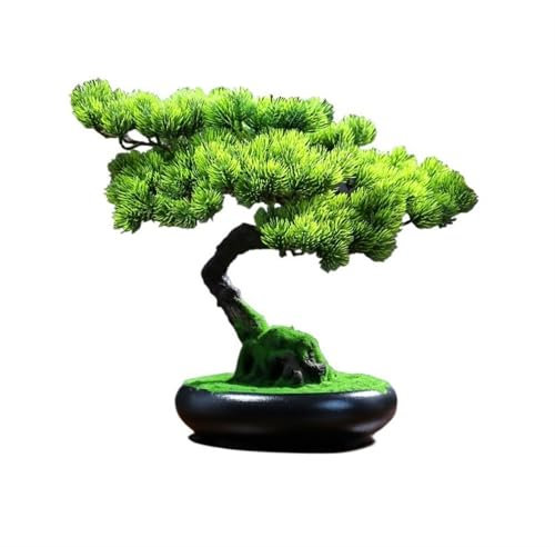 FAJNUZI2024 Künstliche Bonsai Chinesische Feng Shui Simulation Bonsai Ornamente Büro Desktop Landschaftsbau Gefälschte Grünpflanzen Dekorative Wohnzimmer Topfbaum Kunstbaum Bonsai
