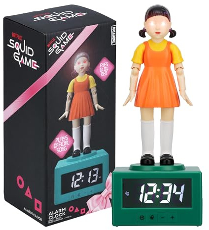 Squid Game Doll Wecker – Offiziell Netflix Lizenziertes Licht, Kinderzimmer Zubehör & Dekor Paladone