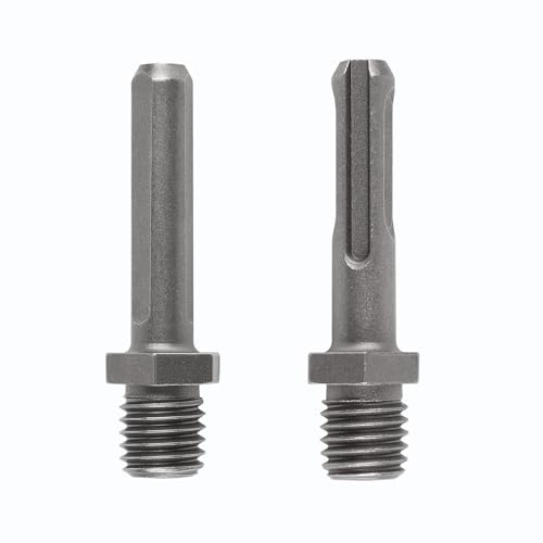 Secwell 2er Adapter M14 SDS Plus Gewinde und Triangle Schaft 3kant-adapter | Silber M14 Bohrfutter Adapter für Diamantbohrer, Bohrmaschine