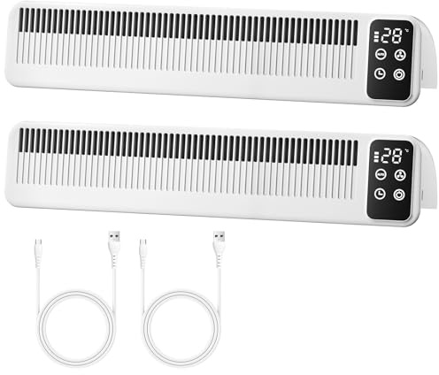Esjay Radiator Fan Heating Booster, Improve Heat Distribution and Energy Saving, Smart Radiator Fan 2 Modes (2 Pack, White)
