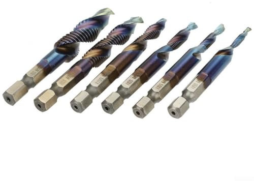 HSS Metric Thread Tap Drill Bits Set M3-M10 Hex Shank Composite Drilling Tools Thread Tap Drill Bits For Wood Plastic Aluminum Iron Processing
