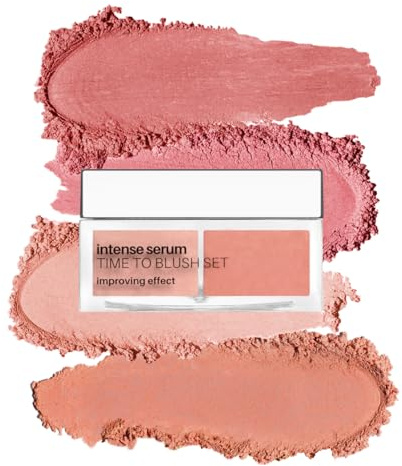 NÉO MAKE UP Blush in Polvere Libera - Trucchi Contouring Viso - Fard Make Up - Time to Blush - 4 Tonalità Modulabili - 02 Pesca