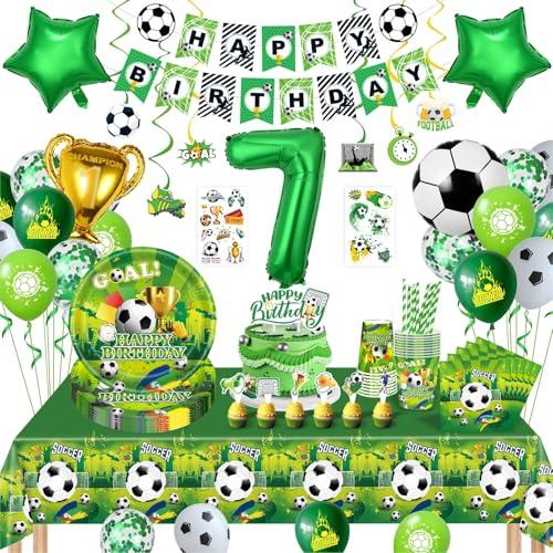 Decoracion Cumpleaños Futbol 7 Años, Platos Cumpleaños Infantil, Juego De Vajilla Para Fiesta De Fútbol, Platos Y Vasos Para Cumpleanos, Globos Futbol, Mantel, Para Vajilla Cumpleanos Infantil 7 Años