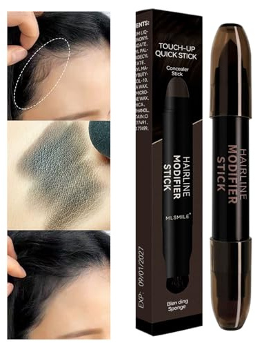 Lápiz corrector para raíces del pelo, resistente al sudor, resistente a la abrasión, doble cara, para sesiones de fotos, viajes, salones, uso diario y fiestas