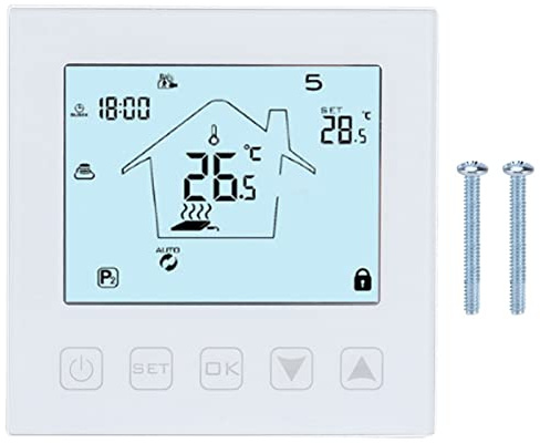 Termostato digitale per riscaldamento a pavimento 230V con schermo touch LCD - Controllo temperature preciso, funzione antigelo e sicurezza bambini per casa e ufficio