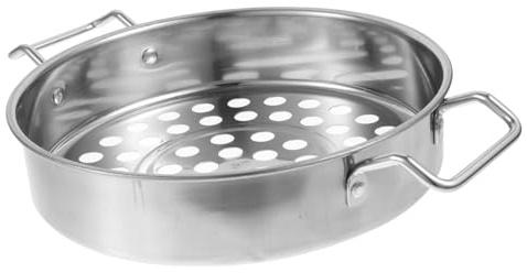Toyvian Colador Para Olla Caliente De Acero Inoxidable, Cucharón Colador De Gran Tamaño Fondo Plano, Cuchara Para Servir y Enfriar Mariscos, Apta Para Cocina, Herramienta Doble Orejas
