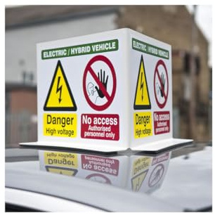 EV Vehicle Roof Top Warning Sign EVH40 Qty 1