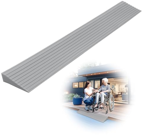 Rampa per Soglia, 100 X 8 X 3CM Rampa Robot Aspirapolvere, in PVC, Superficie Antiscivolo Rampa per Sedia a Rotelle, Passeggini, Deambulatori o Scooter