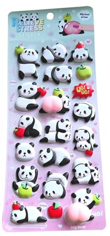 Gulliga 3D Klistermärken 3D Panda Genomskinliga Dekaler