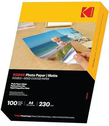 KODAK Photo Paper (A4) Matte Double-Sided - 210x297mm - 230gsm - 100 Sheets