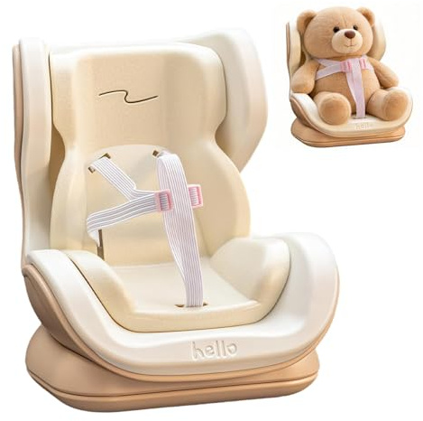 LIULINY Seggiolino Auto per Bambole, 12x11x10cm Seggiolino Auto Bambole con Clip di Centilazione Regolabile, ABS Ovetto per Bamboles, per Modelli Bamboles da 10 a 17 cm, per Bocchetta Dell'aria Auto