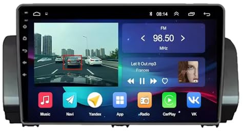 Gps Navigator Radio Sat Nav for Renault Sandero 2021-2023 Bluetooth Wifi 4G Dab+ Tpms Mirror Link, Bluetooth Handsfree/Phone Mirroring, Hd, 8 Core 6G+128G