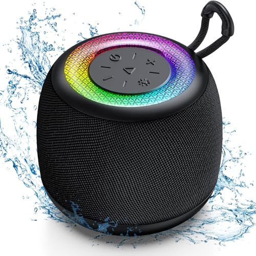JYX Bluetooth Lautsprecher, 40W Tragbarer Party Lautsprecher mit Bluetooth 5.3, IPX7 Wasserdicht, TWS Stereo, RGB Licht, 24H Akku, TF/USB, Outdoor Musikbox für Party, Camping und Garten（Schwarz）