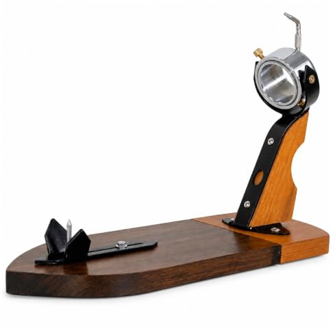 Montevalle Jamonero Giratorio Profesional | Soporte Rotatorio 360 Grados para Jamón Serrano e Ibérico | Tabla Madera Maciza con Herrajes Acero Cromado | Base Antideslizante Ultra Estable