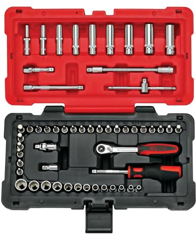KS Tools 922.0655 Ultimate Steckschlüsselsatz und Zubehör, 12-kant, 1/4 Zoll, 54-teilig, Weiß | ULTIMATE 12-Kant Steckschlüsselsatz 1/4 54-teilig Profiwerkzeug Chrom-Vanadium