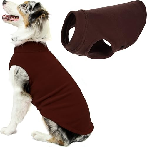 Gooby Hundepullover aus Stretch-Fleece, Braun, Größe 5XL, Warmer Pullover für kleine Hunde und Jungen | Pullover, keine Reißverschlüsse; 4-Wege-Stretch-Fleece; vollständige Unterbodenabdeckung; maschinenwaschbar