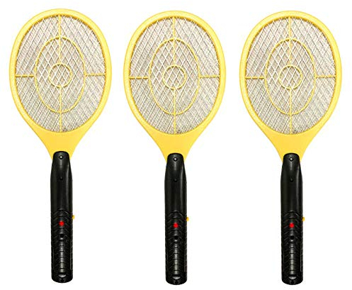 Eaxus 3er Set Elektrische Fliegenklatsche 46cm Fliegenfänger Insektenvernichter Mückenklatsche Elektronische Insektenfalle Insektenschutz