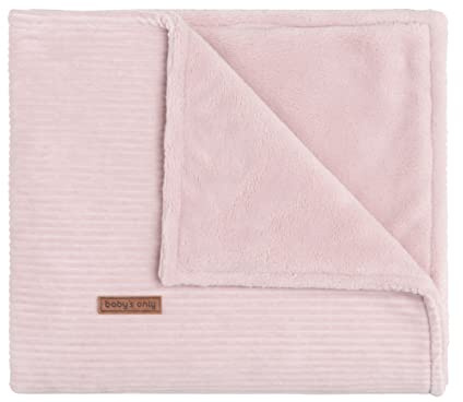 Baby's Only - Babydecke Sense - Kuscheldecke für Babywiege - Mit Teddyfutter - Baby Decke aus Baumwolle - Für Mädchen - 70x95 cm - Alt Rosa