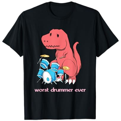 Worst Drummer Ever - T-shirt drôle de dinosaure T-Rex Drum T-Shirt