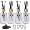 Reed Diffuser Glass Bottles 8oz/250ml Set of 4 Empty Essential Oil Diffuser With Stoppers and Sticks - Clear Decorative Reusable Perfume Jar