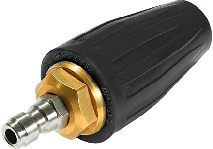Ugello rotante Turbo universale per idropulitrici ad alta pressione, 3600 PSI 250 bar, 1/4 Quick Connect Rotante Turbo Pressure Washer Cleaner Pistola Accessori Ugello (Black-nero)